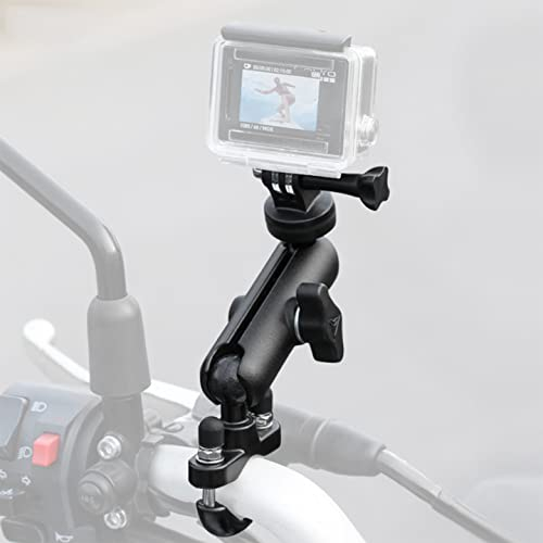 CAMOLO Motorcycle Action Camera Mount Holder, Handlebar Mount Clip for Bike/Bicycle/Motorcycle/Motor,Compatible with GoPro Hero 6/7/8/9&Other Action Camera