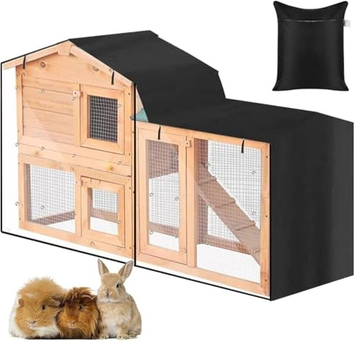 Skyour Dreieckige Abdeckung für Kaninchenstall, wasserdicht, für Kaninchen, Meerschweinchen, Tierstall, Staubschutz, Haustierhaus, Kaninchen, Geflügelkäfigabdeckung (180 x 52 x 86 cm)