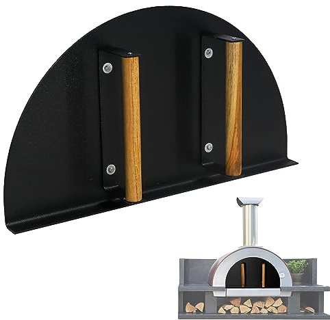 Pizza Oven Door 11” X 20” Stainless Steel, Oven Door with Wooden Handle for Indoor & Outdoor Pizza Oven