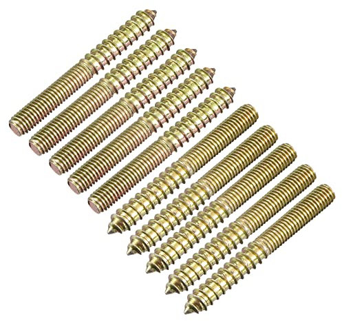 sourcing map M8x70mm Hanger Bolts, 24pcs Double Ended Thread Dowel Screws for Wood Furniture Connecting