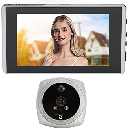 Digitaler Türspion, 4,5 Zoll LCD Bildschirm mit 135 Grad Digital Türspion Spion, Automatische Nachtsicht Videoaufzeichnung Zur Erkennung des Menschlichen Körpers (Silber)