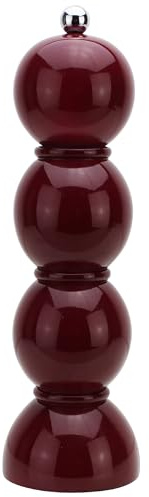 Addison Ross 24 cm Spulenmühle Kirsche - Salz- und Pfeffer Mühle - Keramik-Mahlwerk - Gummibaumholz - Rot
