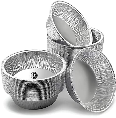 100 bandejas de aluminio para magdalenas, moldes de papel de aluminio, bandejas de papel de aluminio, bandejas de pastel de aluminio, suministros de catering para hornear, 7 cmx2 cm