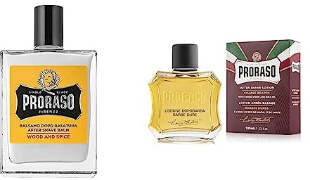Proraso Wood and Spice After Shave Balsam, 100 ml & After Shave Lotion Nourishing, 100 ml