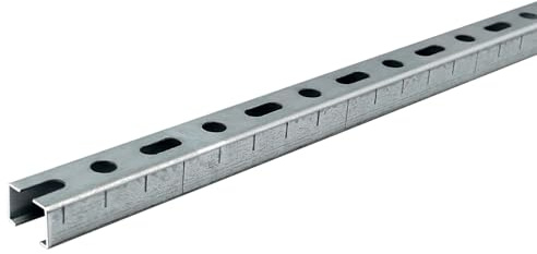 Dalsys 10x Montageschiene 27/18, Schienenkonsole 200cm Silber | Lochschiene Stahl verzinkt, C-Profilschiene, U-Schiene, u.a. zur Bildung von Traversen