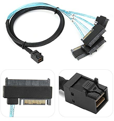 Bewinner 4 SFF-8482 SAS Drives to 1 SFF-8087 SAS Controller and Keeps Internal Mini SAS SFF-8643 to 29-pin SFF-8482 Connector Adapter for Individual Computer 1-Meter