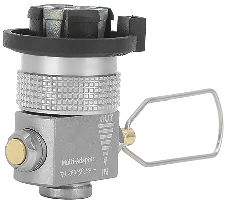 Gassparer, Tragbarer Gasnachfülladapter mit Druckentlastungsknopf für Camping, Wandern, Angeln