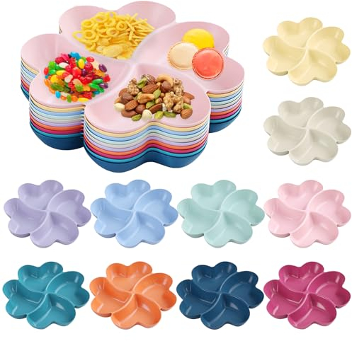Piatto a Scomparti 10 Pezzi, Vassoio per Snack con Scomparti, Piatto da Portata per Antipasti Multiuso per Antipastiera Feste Caramelle, Antipasti, Frutta secca, Contenitore per Snack