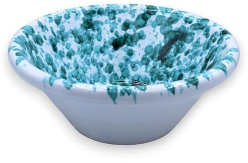 SICILIA BEDDA CAPACI Lemmo, Ciotole in Ceramica Siciliana Decoro Screziato verderame, Varie opzioni Dimensione (1 pz) - Misura: Ø 9,5 cm
