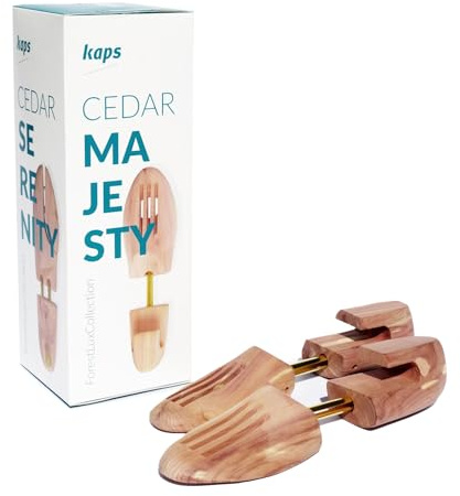 Kaps 100% Handcrafted Cedar Wood Shoe Tree, High Moisture Absorption, Wood From the USA, For Men's and Women's Shoes and Boots, Cedar Shoe Trees, Various Sizes