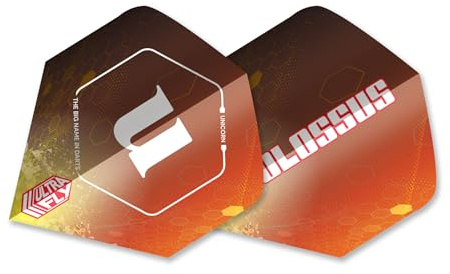 Unicorn Colossus Yellow Explosion Dart-Flights, Orange & Gelb, Big Wing