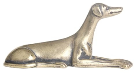 Luojuny Lebensechte Messing-Autozubehör, gehobene Hoteldekoration, kleine Statuen, Vintage-Wohlstandshund, Sternzeichen, Teehaustier, Briefbeschwerer, Jagdhund, Desktop Antike Bronze