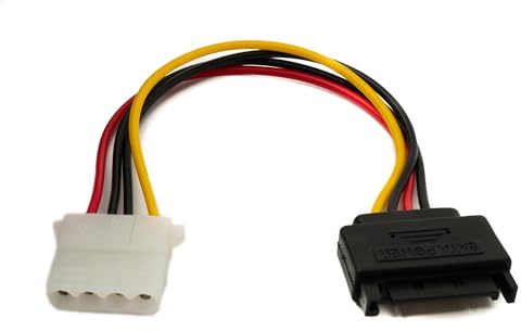 System-S SATA Kabel 20 cm 15Pin Stecker zu IDE 4Pin Molex Adapter für Festplatte Laufwerke