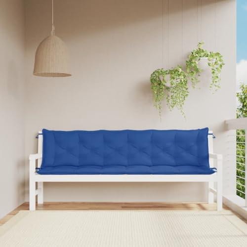 ZEYUAN Gartenbank-Auflagen 2 STK. Blau 200x50x7 cm Oxford-Gewebe, Terrassenmöbel, Wetterfeste Bank, Outdoor Bank, Parkbank, Garten Banken, Deko Bank, Gartenmöbel - 361745