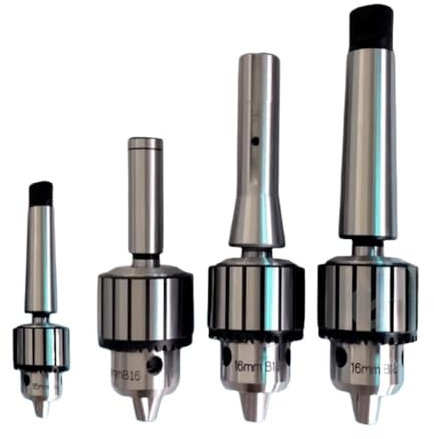 FSLMEIL 1pc Heavy Duty Drill Chuck B10 B12 B16 B18 1-10MM 1-16MM 3-16MM 1-16MM Drill Chuck Rotation Clamping Morse Cone MT2 MT3 MT4(R8-B18 (1-16mm) M12)