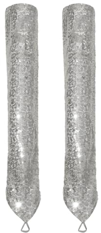 iiniim Damen Pailletten Handschuhe Mode Glitzerhandschuhe Ellenbogenlange Fingerlose Handschuhe Tanz Party Handstulpen Clubwear Silber One Size