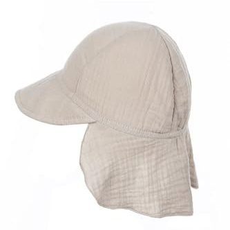 Ander Sonnenschutz Mütze Kinder Größe 50 - Sonnenhut Kinder Beige 100% Baumwolle für Jungen im Alter von 2–3 Jahren - Baby Sonnenhut Schützt den Kopf des Kindes Effektiv vor der Sonne