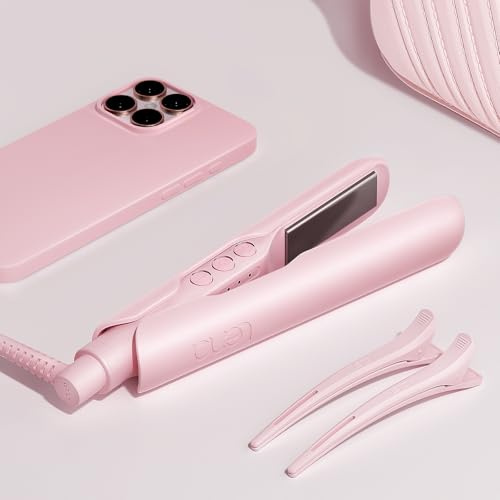 LENA H3A Portable Mini Hair Straightener, Compact Flat Iron with Titanium Plates, Adjustable Temps, Dual Voltage, Fast Heating, and Travel-Friendly Design for Easy Storage