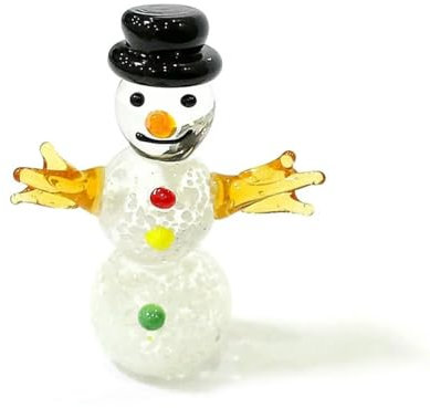 TIANXIAOQWE Weihnachtsfiguren aus Glas, Schneemann, DIY, Haus, Garten, Weihnachtsdekoration, about 5cm, Edelstahl, zirkonia