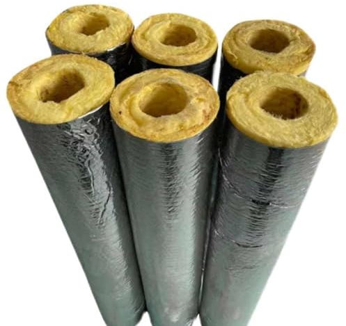 LRHELPBNR High Temperature Insulation Cotton, Glass Wool Insulation Pipe Shell, Rock Wool Pipe, Aluminum Rock Wool Pipe Shell, Steam Pipe Boiler Insulation Pipe Sleeve(L 1M-27MM/1IN-30MM)