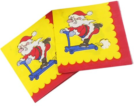 MOLUCKFU Bedruckte Weihnachtsmotiv Servietten Aus Saugfähigem Papier Komfortabel Für Party Dekoration Und Festliche Tischgestaltung