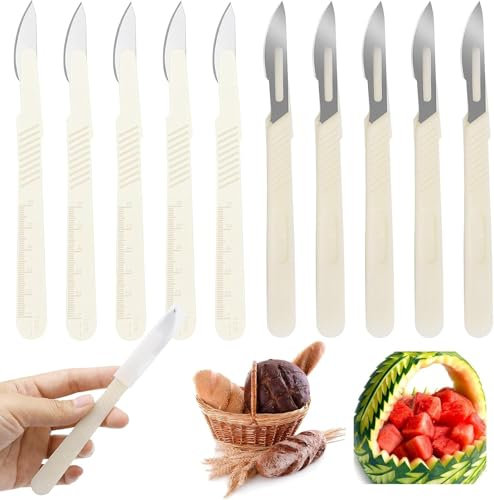10 Pack Bäckermesser Baguettemesser Teigmesser Bäckermesser Brot Bäcker Cutter Teig Rasiermesser Werkzeug mit 5 Klingen für DIY Brot Backen,Einschneiden von Baguette Teigmesser Bäckermesser Teig Rasie