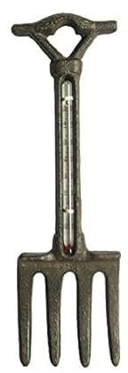 Vintage Cast Iron Fork Thermometer Tool Wall Hanging Outdoor Weather Check Temperature Gauge Home Garden Decorative Gift