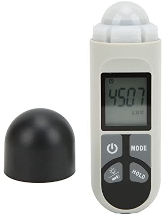 Lichtmesser, -32 Digitales Luxmeter, 0,1-200.000 Lux Bereich, ±4% Genauigkeit, LCD Display mit Hintergrundbeleuchtung, Misst in Lux/FC, Tragbar für Fotografie, Industrie,