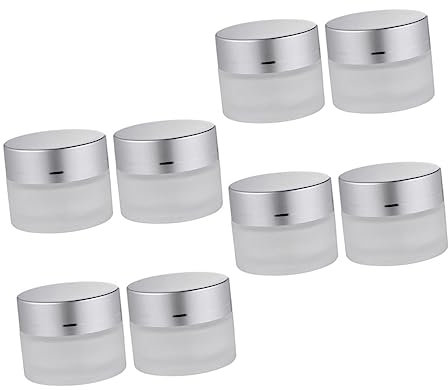 BESTYASH 8pièces Mini Pots De Crème Vides Verre Conteneurs Cosmétiques Rechargeables Petits Pots Pour Échantillons De Crème Avec Couvercles Et Joints Intérieurs
