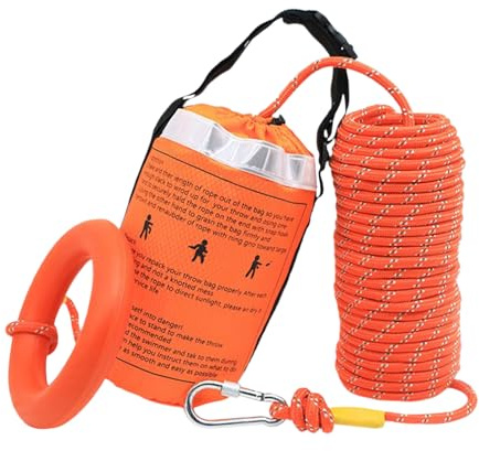 Bkljkf Wasserrettung Wurfsack - Hochwertiges Rettungszubehör Für Die Wasserrettung | Hochsichtbare Wurffähige Schwimmhilfe Für Outdoor Abenteuer, Wassersport Und Kajaktouren