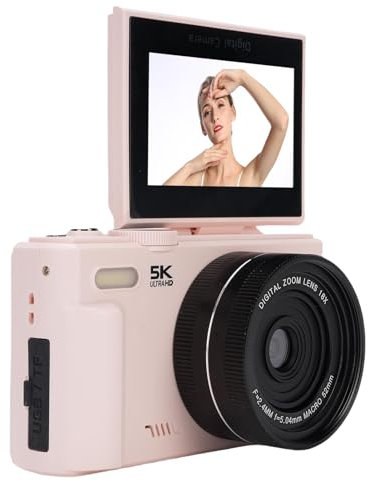 Dpofirs Caméra Numérique 5K pour Photographie, Appareil Photo Vlog Autofocus 75MP, 18x Zoom, écran Flip à 180 Degrés de 3 Pouces, Camaras Vidéo Compacte, pour Les Adolescents de Voyage