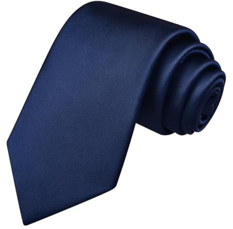 UEIOAVL Cravates garçon, 1 cravate pré-nouée à fermeture éclair ajustable pour uniforme scolaire en satin pour garçons et filles universelle (bleu marine)