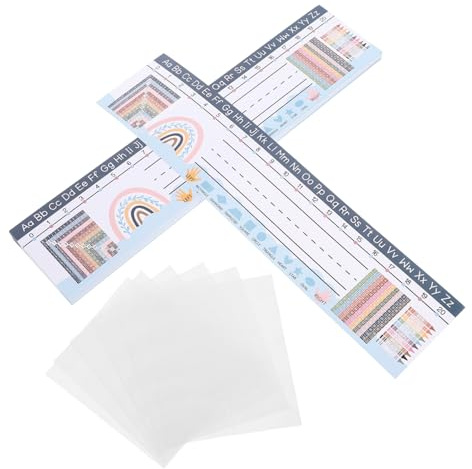 GARIOUANS 60piezas Pegatina Con Nombre Para Escritorio Decoración Para Aulas Escolares Escritorios De Estudiantes Etiquetas De Nombre Con Reglas Números y Alfabeto Jardín De Infantes y