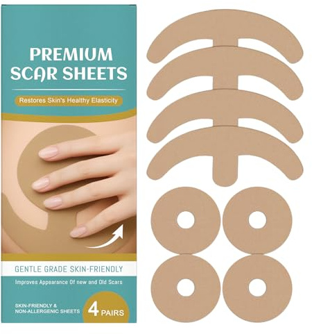Cerotti In Silicone Per Cicatrici Al Seno - 4 Pezzi Assorbimento Cicatrici | Silicone Traspirante Morbido Riutilizzabile Supporto Recupero Per Donne Adulti