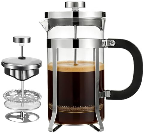CHUNGG Cafetiere French Press, Coffee presses for Ground Coffee, 304 Stainless Steel and High Borosilicate Glass Material, Premium Gift for Enthusiasts 350ml/3 Cup