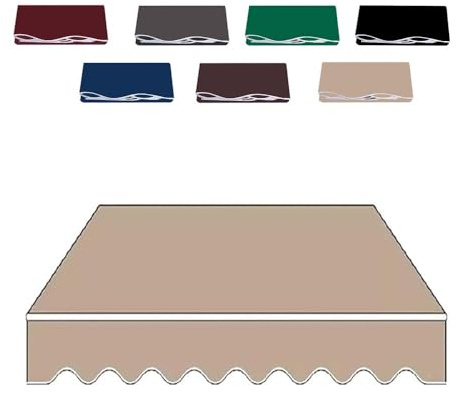11,5x10 fot infällbart solskydd markisöverdrag ersättning uteplatsmarkis ersättning tyg utomhus solskydd kanvas, blå svart kaki (grå, 2,5x2 m/8x6,5 fot)(Khaki,2x1.5m/6.5x5ft)