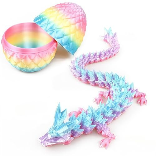 13 cm drakägg 30 cm kristalldrake (91,5 g) i makaron – fidgetleksak för barn från 4 år, födelsedagspresent, drakälskare, ADHS-leksak, gåva för flickor