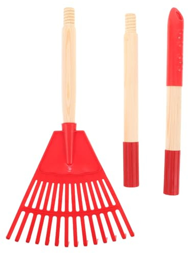 UPKOCH Rastrillo de Jardín para Desmontable con Mango de Madera Herramienta Plástica Ligera Forma de Abanico para Césped Flores y Limpieza Exterior