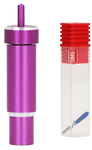 Juego de cuchillas de tela adheridas Cuchilla de corte de punta fina de tela de 60 grados con carcasa resistente para Maker Explore todas las máquinas de la serie Carcasa (Púrpura)