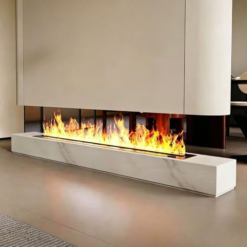 Chimenea de Vapor de Agua 3D, Humidificador para Oficina, hogar, Hotel, Restaurante, Niebla Decorativa, Efecto de Llama 3D, Control Táctil/Remoto, 100cm/39.3in [Sin Calor]