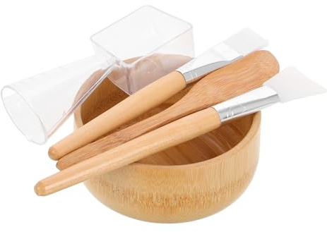 Cabilock 5 Stück Mischschalen mit Spatel Pinsel und Löffel für Selbstgemacht Hautfreundlich für Home Spa Behandlungen