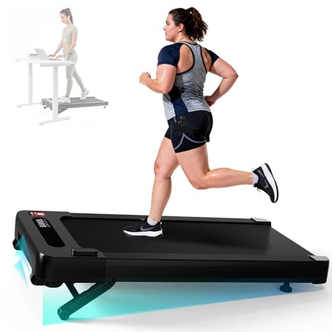 Bluearth Walking Pad with 10% Auto Incline, Under Desk Treadmill for Home and Office, Smart App Scenic Routes & Live Classes, with Hiking & Running, Remote & LED Display
