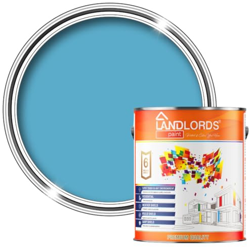 Landlords Kitchen and Bathroom Paint for Walls & Ceilings | Ocean Blue - 1 Litre - Mould Protection, Grease & Stain Resistant |Fully Washable| Highly Durable & Easy to Apply