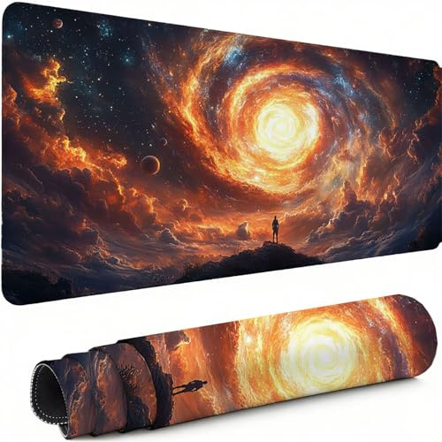 Alfombrilla de Ratón para Juegos Cielo Estrellado Alfombrilla Ratón XXL 1200 x 600 mm, Mouse Pad con Base de Goma Antideslizante, Nube Protector Escritorio para Oficina Gaming en Casa, Regalos C-5600