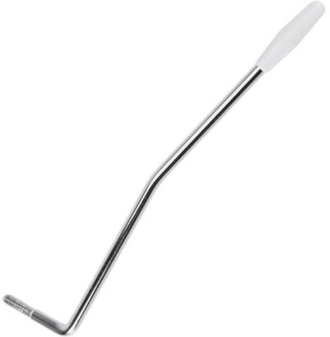 Kisangel Leva Tremolo per Chitarra Elettrica con Filettatura 5.0mm in Metallo Argento e Punta Bianca, Accessorio per Regolazione Tensione Corde