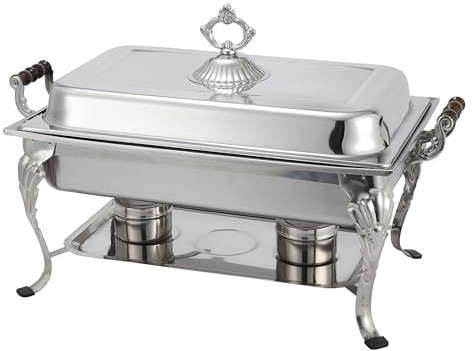 Winco Full Rectangular Crown Chafer, 8-Quart, Stainless Steel