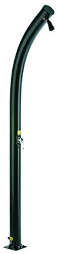 Gre AR10250 - Ducha Solar Exterior para Piscinas. Ducha para Jardín en PVC Negro Curvada, con Capacidad de 25 litros.