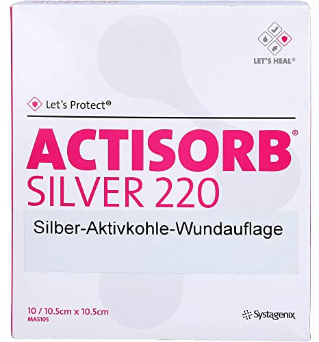 Actisorb 220 Silver 10,5x10,5 cm Steril Kompressen