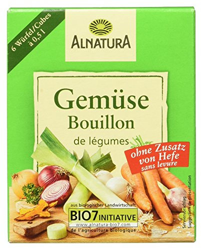 Alnatura Bio Gemüsebouillonwürfel, ohne Hefe, glutenfrei, vegan, 15er Pack (15 x 66 g)