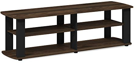 Furinno TV Entertainment Center, Wood, Columbia Walnut/Black, one size